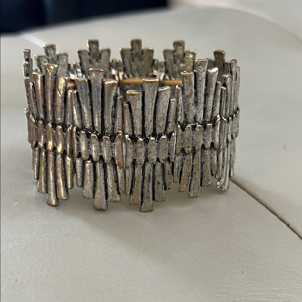 Silver Textured Bracelet